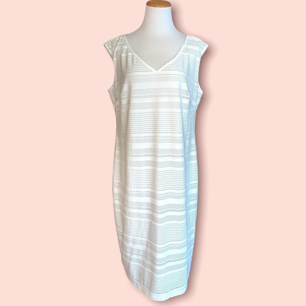 Emma & Michelle White and Beige Dress